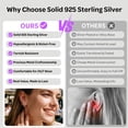thumbnail image 6 of ChicSilver Rose Gold Plated Hoop Earrings Solid 925 Sterling Silver Earrings Hypoallergenic Women Jewelry Silver Huggie Hoops 16MM, 6 of 10