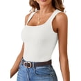 thumbnail image 2 of Qaspx Ribbed Tank Tops for Women Knit Square Neck Sleeveless Tshirts Casual Ladies Tops Summer Tanks, 2 of 4