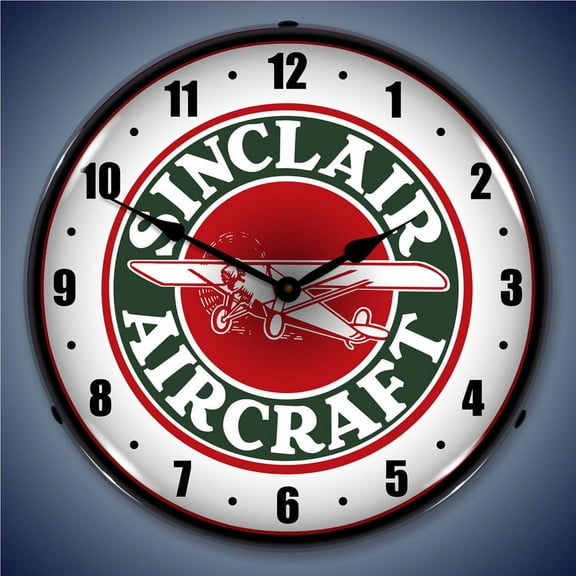 Sinclair Aircraft Wall Clock, Lighted: Airplane Theme