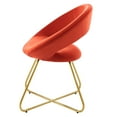 thumbnail image 6 of Side Dining Chair, Set of 2, Gold Orange, Velvet, Modern Contemporary, Kitchen Room Cafe Bistro Restaurant Hospitality, 6 of 8