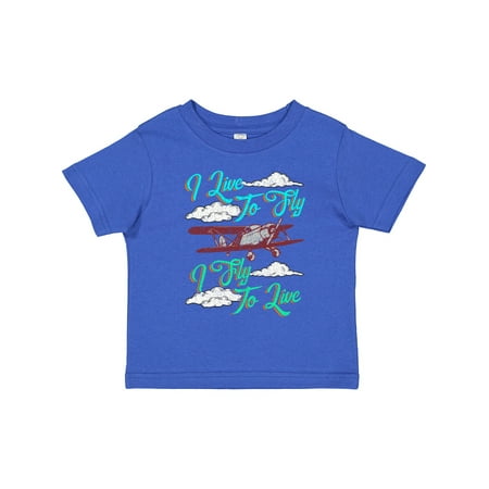 

Inktastic Pilot Live to Fly Airplane Gift Toddler Boy or Toddler Girl T-Shirt