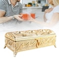 thumbnail image 2 of Joyero Vintage de Aleación, Caja de Almacenamiento Rectangular para Tesoros, Organizador de Lujo para Recuerdos con Interior de Terciopelo Suave para Tocador, Estante de Mesa, 2 of 10