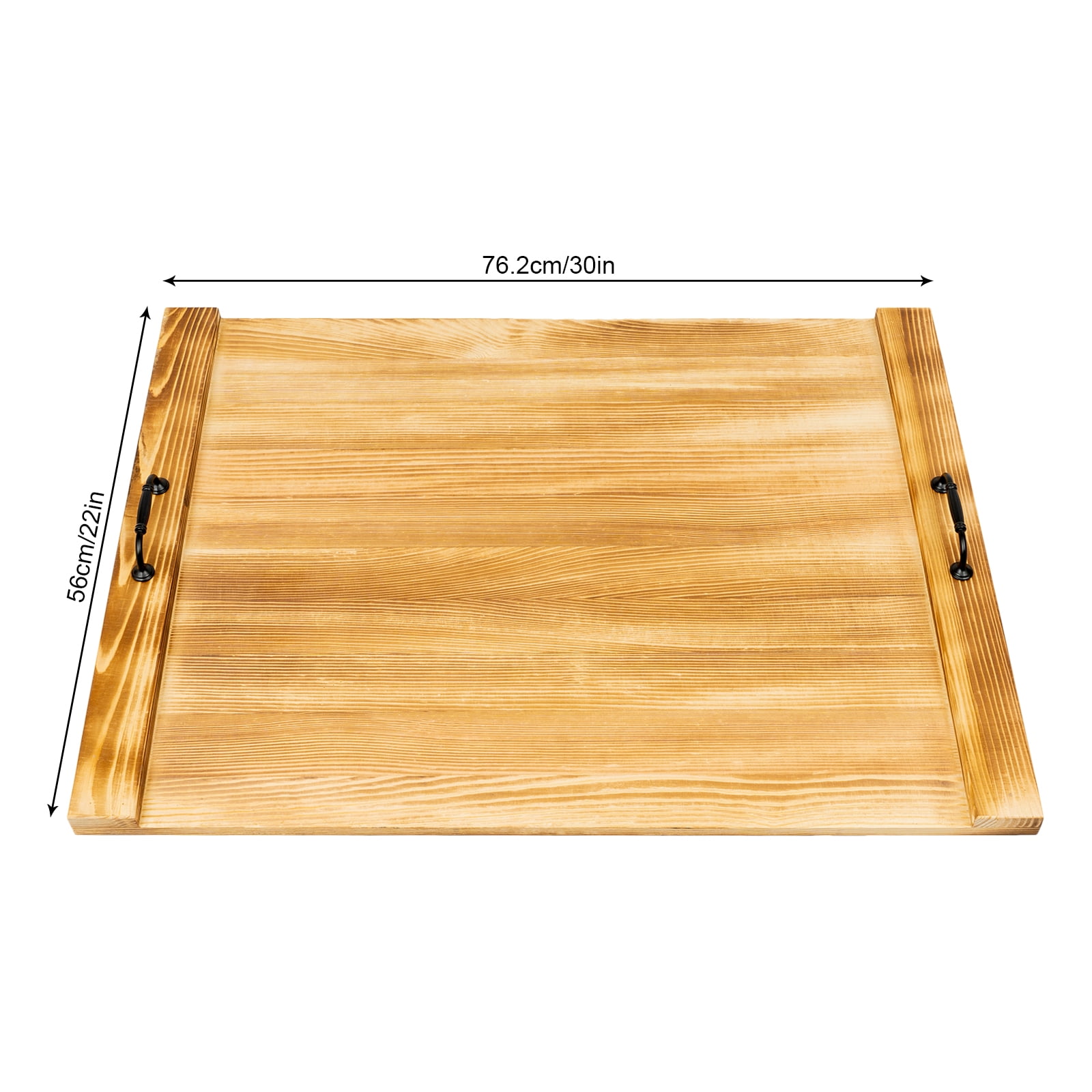 30*22 in Wood Stove-top Cover with Handles Wood Tray For Home Restaurants Bars Coffee Houses