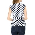 thumbnail image 6 of INSPIRE CHIC Women's Sleeveless V-Neck Self Tie Wrap Front Dotted Top S White, 6 of 8