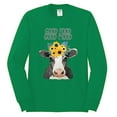 thumbnail image 2 of Wild Bobby, Good Food Good Mood Funny Cute Cow Animal Lover Mens Long Sleeve Shirt, Kelly, X-Large, 2 of 3