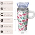 thumbnail image 3 of 20OZ Flamingo Cup with Handle Leak Proof Tumbler Mug Gifts for Women Flamingo Lovers Ideal for Birthday Christmas Celebrations Home Office Use, 3 of 6