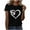 Black, variant on Paw Love Shirt Dog Lover Shirts for Women Paw Print Heart Tee Shirt Cute Dog Mom Short Sleeve Tee Tops