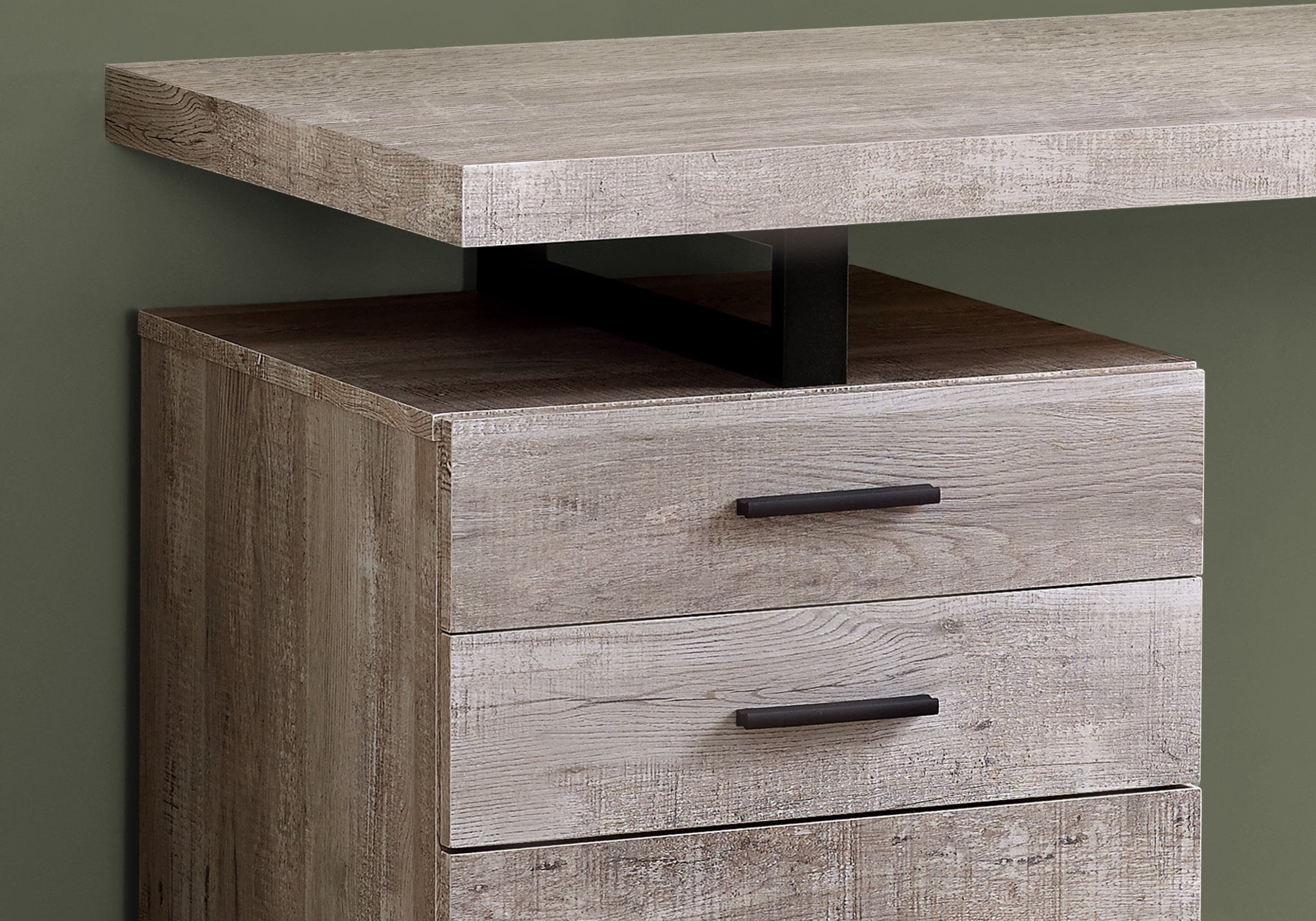 Contemporary Home Living 47.25" Taupe Gray and Black Contemporary Rectangular Computer Desk with