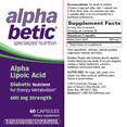 thumbnail image 3 of Alpha Betic Alpha Lipoic Acid Capsules, 60 Ct, 3 of 3