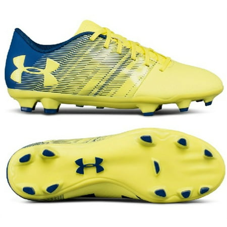New Under Armour Junior Spotlight DL FG Soccer Cleats Yellow-Blue Youth