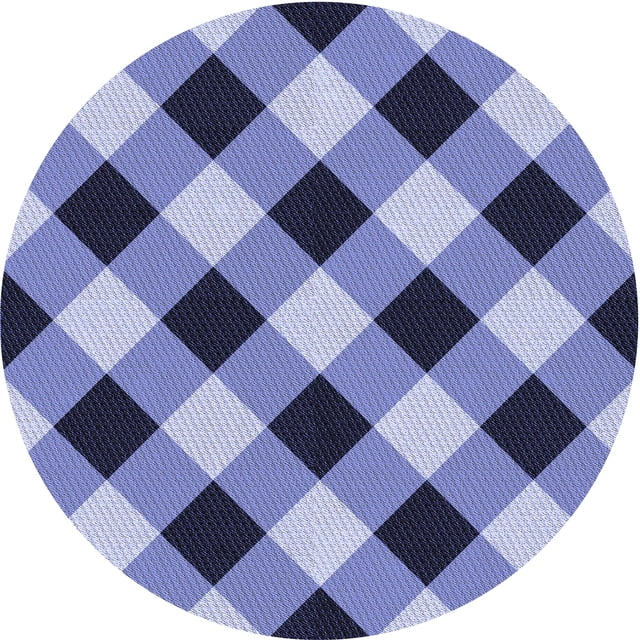 Ahgly Company Tapis Rond Lavable en Machine Intérieur Transitionnel Violet Pervenche Profond, 4 Pieds Rond
