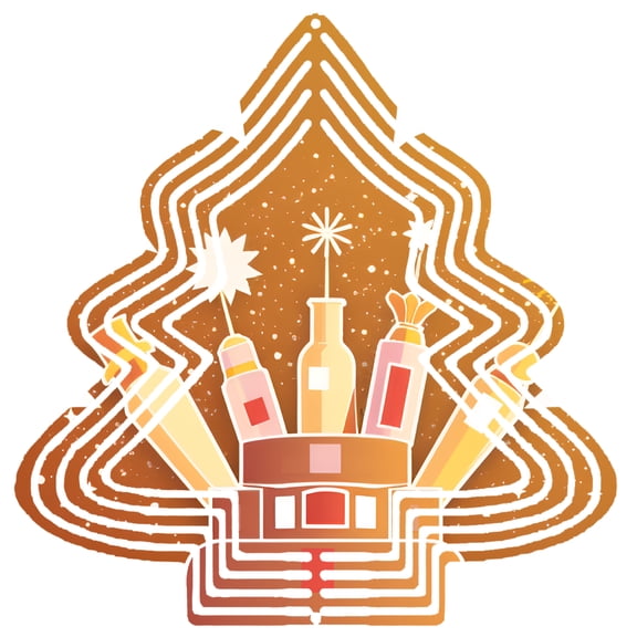 Stylish Metal Hanging Christmas Tree Wind Spinner - Festive Garden Decoration with Unique Bottle & Container Pattern Design