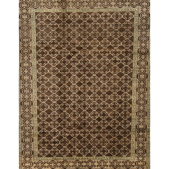 Ahgly Company Indoor Rectangle Abstract Bakers Brown Southwestern Area Rugs, 5' x 8'
