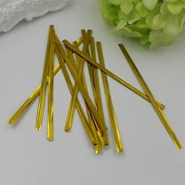 Masteelf Golden Metallic ties for Bags Made of Metal and Plastic Perfect for Parties and Gifts 10cm