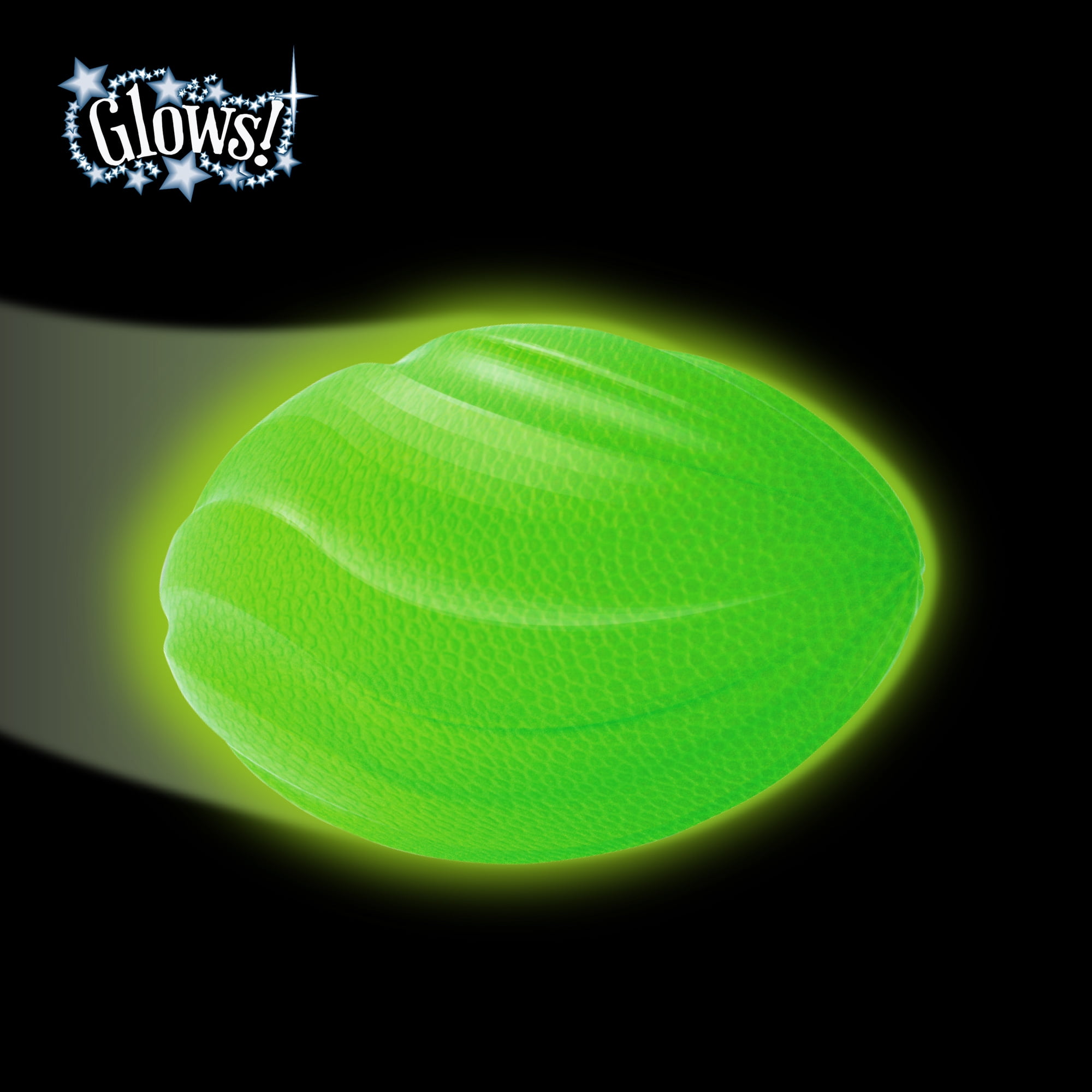 Way to Celebrate! 1ct Glow Party Toys, Plastic Green Glow Football, 5.25 in., 3.37in. x 5.12in. x 3.4in., 108 g