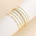 thumbnail image 6 of Gold Bracelets for Women Waterproof, 14K Real Gold Plated Stackable Dainty Chain Bracelet Set, Cuban Link & Paperclip Styles, Fashion Jewelry Gifts for Birthday, Christmas, Valentine's Day, 6 of 7