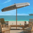 thumbnail image 3 of SAFAVIEH Copen 6.5' Beach Patio Umbrella, White/Black, 3 of 6