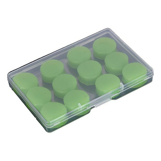 Billuyoard 12 Uds tapones para los oídos de silicona equipo de protección Anti-ruido auricular impermeable natación baño reutilizable impermeable tapón Cubiertas para muebles de jardín Verde Billuyoard HA061225-05