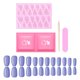 thumbnail image 1 of ibcccndc Press-on Kit de uñas postizas Color brillante Forma trapezoidal Nail Art Tips Tools ibcccndc violeta claro, 1 of 7