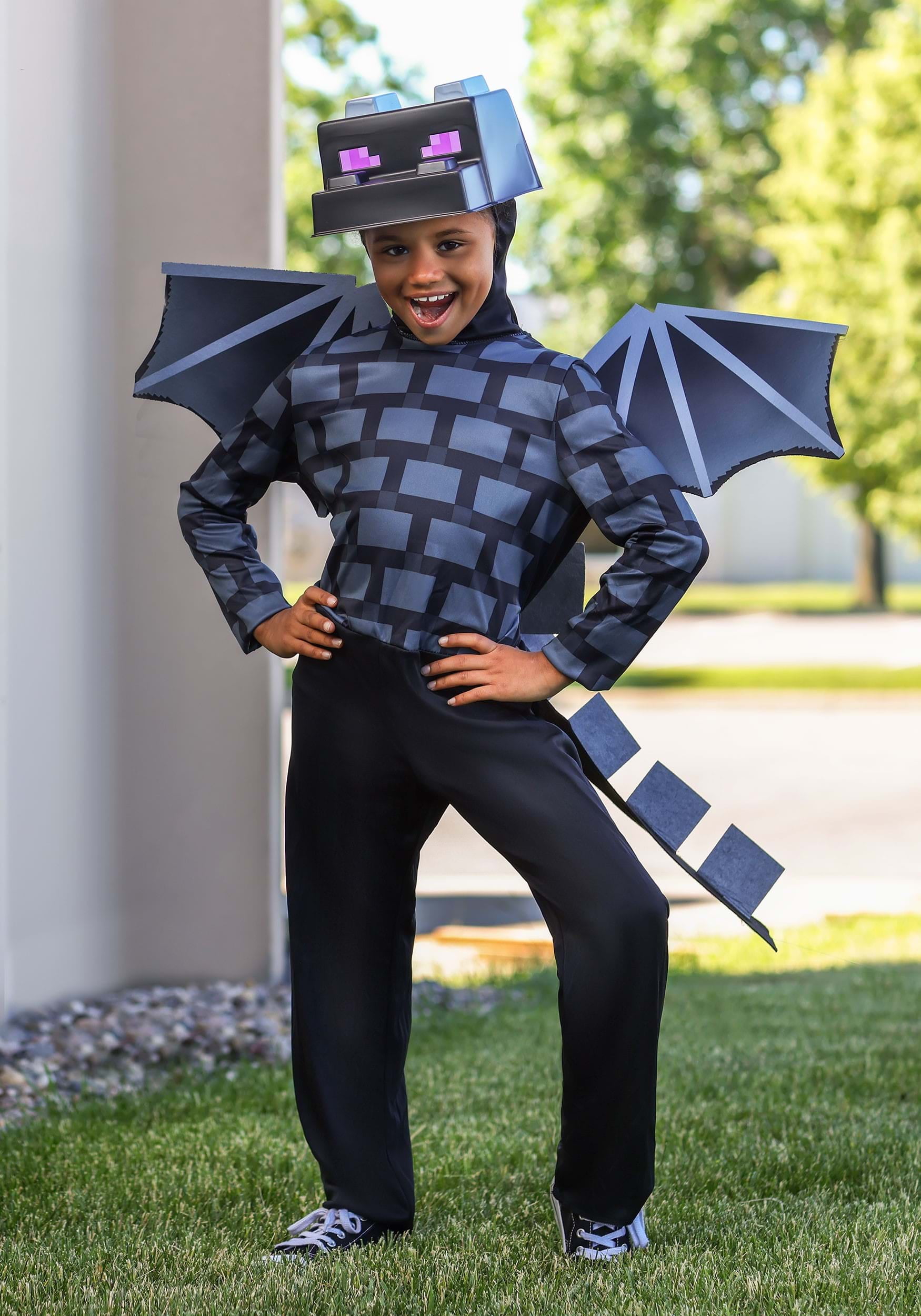 Childs Minecraft Ender Dragon Costume Jumpsuit size Medium 8-10