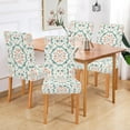 thumbnail image 2 of Yayeee 4 Pack Dining Chair Covers Stretch Parson Chairs Slipcovers Seat Protector, Green Geometric Pattern, 2 of 6