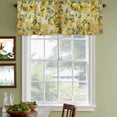 thumbnail image 3 of 2 Pack Valances for Window, Lemon Short Curtains for Kitchen Bedroom Living Room, Farmhouse Vintage Summer Retro Fruits Yellow Brown Rod Pocket Small Window Treatment Valance Drapes 42 x 18 Inch, 3 of 8