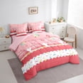 thumbnail image 3 of Castle Fairy Kids Children Teens Cartoon Cupcake Dessert Bedding Comforter Set 7pcs,Kawaii Floral Flowers Queen Bedding Sets Super Cozy,Dreamy Princess Food Queen Sheet Sets,Breathable Home Decor, 3 of 8