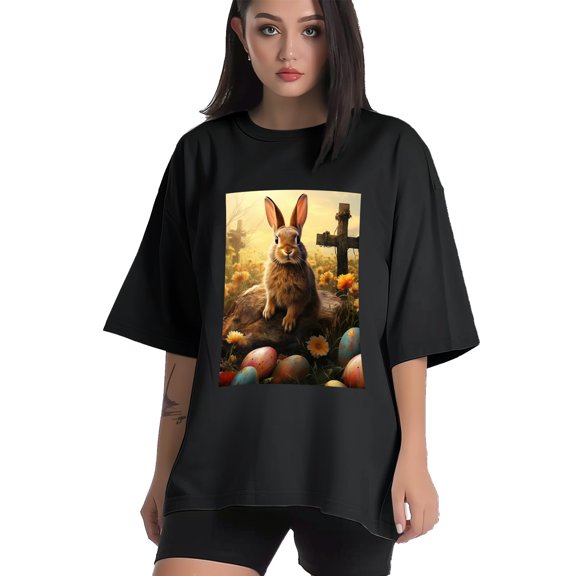 Plus Size Shirt for Women Black Tops for Women Short Sleeves Shirt for Women Easter T Shirt Crewneck Shirt for Women XS