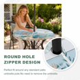 thumbnail image 4 of Round Outdoor Tablecloth with Umbrella Hole and Zipper, Blue Coastal Tablecloth with Elastic Waterproof, Summer Beach Starfish Shell Coral Nautical Patio Table Covers for 36" - 44" Pool Tables, 4 of 9