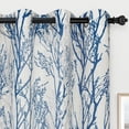 thumbnail image 2 of DriftAway Pinch Pleat Linen Textured Thermal Window Curtains for Living Room Bedroom 2 Panels 50 inches Wide by 84 Inches Long Light Filtering Drapes Back Tabs Tree Branch Botanical Pattern Linen Blue, 2 of 9