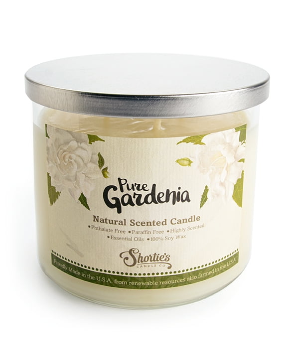 Gardenia Scented 3 Wick Candle - All Natural - Made with 100% Responsibly Sourced Soy and Essential Fragrance Oils - Phthalate & Paraffin Free, Vegan, Non-Toxic