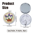 4Pcs 4 Styles Iron 3 Compartments Portable Balm Boxes Round with Flower ...
