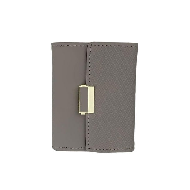 Cartera delgada Macarena para mujer gris Organizador minimalista