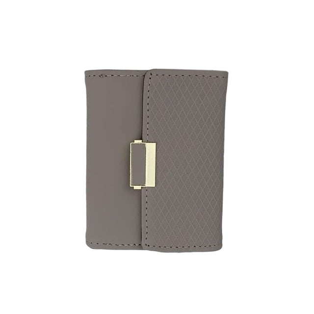Cartera delgada Zulema para mujer tres pliegues almacenamiento minimalista gris