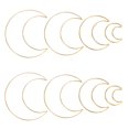 thumbnail image 1 of Uxcell 2-Juego de Anillos Atrapa Sueños, 4 Tamaños Anillo Floral en Forma de Luna de Metal para Manualidades DIY Dorado, 1 of 1