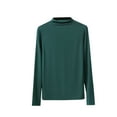thumbnail image 1 of MeetoTime Long Sleeve T-Shirt for Women Fall Mock Neck Pullover Tops Solid Color Soft Tees Undershirts, 1 of 7
