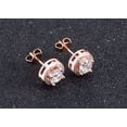thumbnail image 6 of Feshionn IOBI Diamond CZ Stud Earrings, Rose Gold-Plated, 9 mm, 3.32 ct. t.w, 6 of 12