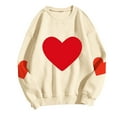 thumbnail image 5 of Kilaqueen Womens Casual Heart Graphic Shirts Long Sleeve Pullover Loose Fit Crewneck Cute Love Printed Sweatshirt Soft Comfortable Long Sleeve Tops, 5 of 6