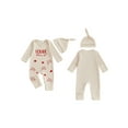 thumbnail image 2 of BemeyourBBs Newborn Boy Valentines Day Romper Outfits Lover Boy Letter Embroidery Long Sleeve Jumpsuit Hat Spring Fall Winter Clothes, 2 of 9