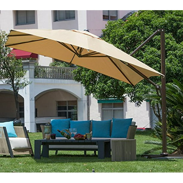 Abba Patio 10 ft Square Easy Open Offset Outdoor Umbrella Square