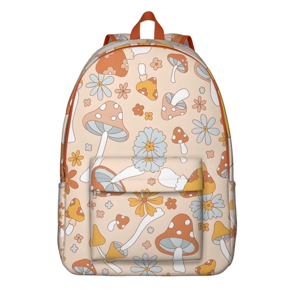 Sac à Dos Champignon Trippy, Sac d'École Champignon Bohème Psychédélique avec Design Vintage Forêt Magique, Motif Conte de Fées Fantaisiste Cottagecore, Style Gothique Esthétique