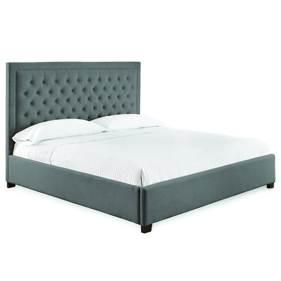 Steve Silver Isadora Tufted King Platform Bed in Gray