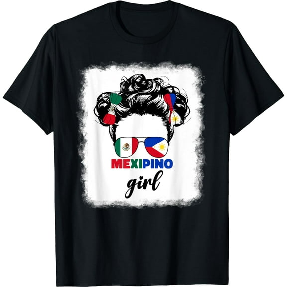 Half Mexican And Filipino Mexico Flag Mexipino Girl Kids Mix T-Shirt