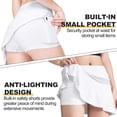 thumbnail image 6 of Camel Crown Women's Skirts Waist Pleated Elastic Tennis Sports a-Line Dress Womens Workout Skorts Female Beach Short Swing Hem Ruched Skirt with Pockets Inner Skorts White L, 6 of 9
