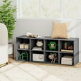 thumbnail image 4 of Costway 8 Cubbies Shoe Bench with 500 LBS Weight Capacity Cubby Shoe Rack Storage Cabinet Grey, 4 of 10