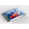 thumbnail image 2 of Ambesonne Flower Pillow Sham 2 Pack, Painting Effect, 30"x20", Red Blue, 2 of 3