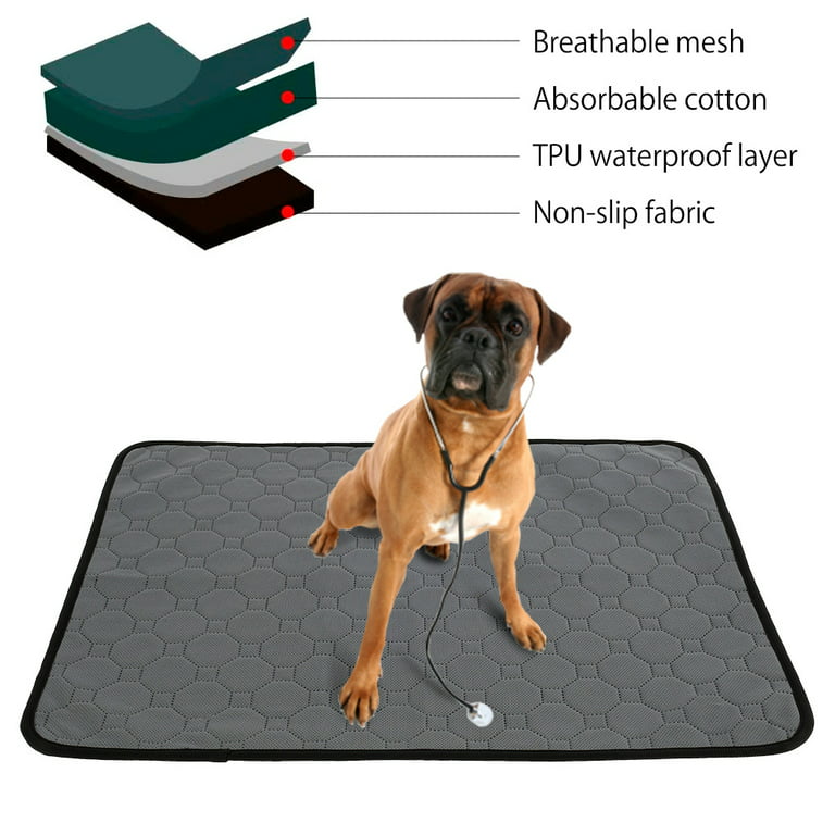 Waterproof Dog Food Mat Washable Dog Pee Pads Non-slip Absorbent