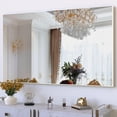 thumbnail image 2 of BEAUTME Large Bathroom Mirror for Wall 60 x 36 Inch Rectangle Metal Mirror, Modern Bathroom Vanity Mirror, Anti Rust,White (Horizontal/Vertical), 2 of 7