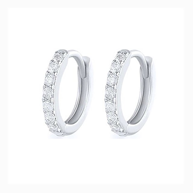 Pendientes de aro minimalistas de acero inoxidable, aretes de circonita de cristal, pequeños, Huggie, delgados, para cartílago, hélice, Tragus, Piercing, joyería, 2 piezas