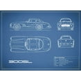thumbnail image 2 of Rogan, Mark 18x15 Gold Ornate Wood Framed with Double Matting Museum Art Print Titled - Mercedes 300SL Gullwing-Blue, 2 of 4